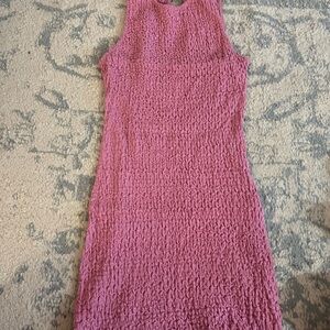 Lavish Textured Pink Mini Dress